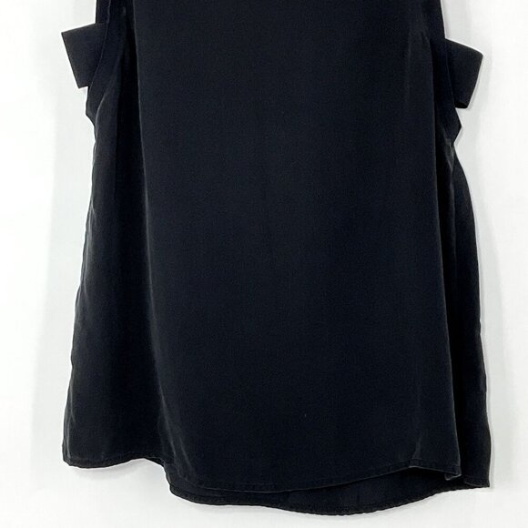 Theory Top Women's Large L Black Silk V-Neck Side Cut Out Sleeveless Blouse - Picture 13 of 16